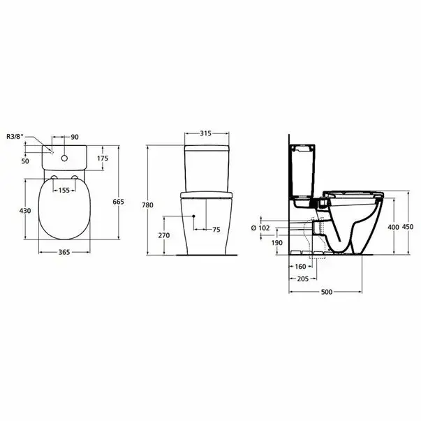 Vas wc BTW pe pardoseala cu functie de bideu Ideal Standard Connect [3]