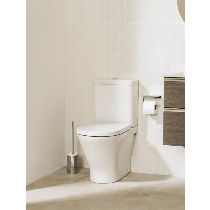 Vas WC complet pe pardoseala Roca The Gap Round Rimless 37x60 cm evacuare verticala [2]