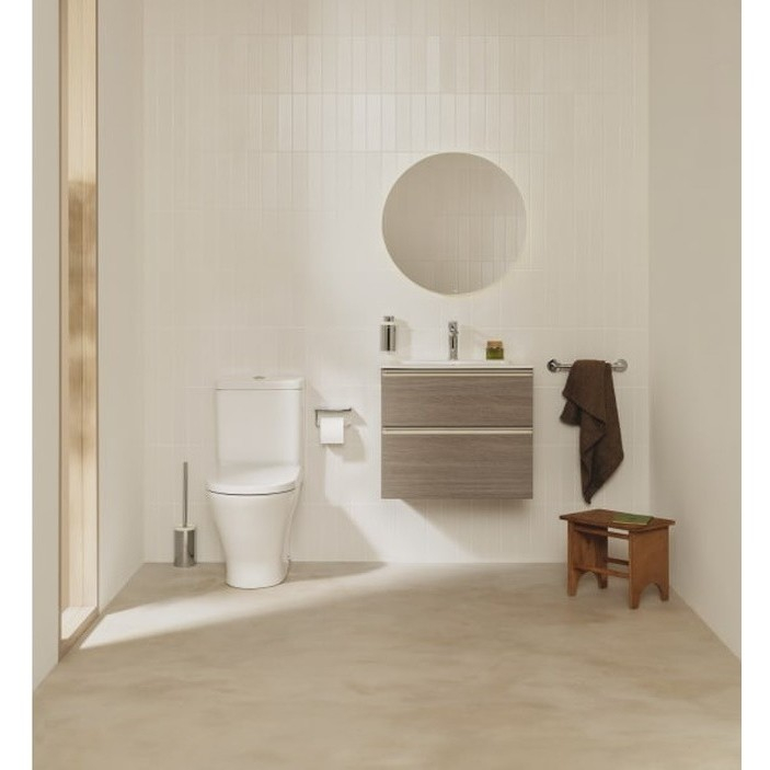Vas WC complet pe pardoseala Roca The Gap Round Rimless 37x60 cm evacuare verticala [3]