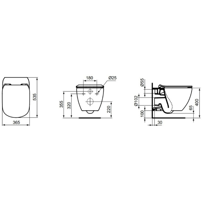 Vas WC IDEAL STANDARD TESI suspendat Aquablade T007901 [2]