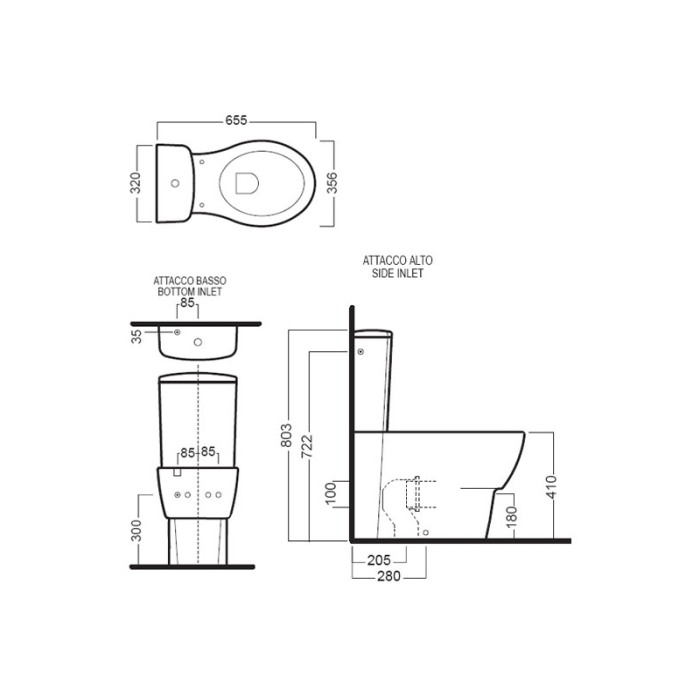 Vas WC monobloc Hatria, Nido, alb [2]