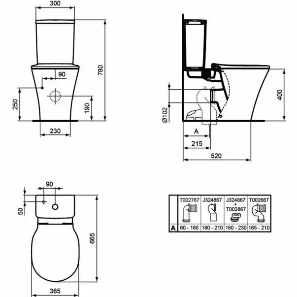 Vas wc pe pardoseala BTW Ideal Standard Connect Air AquaBlade pentru rezervor asezat [9]