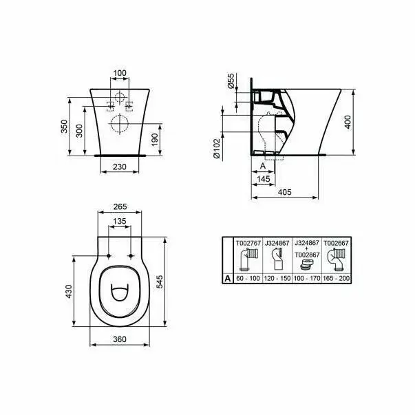 Vas wc pe pardoseala BTW Ideal Standard Connect Air AquaBlade pentru rezervor ingropat [7]