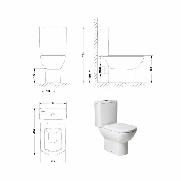 Vas wc pe pardoseala Gala Smart monobloc [2]