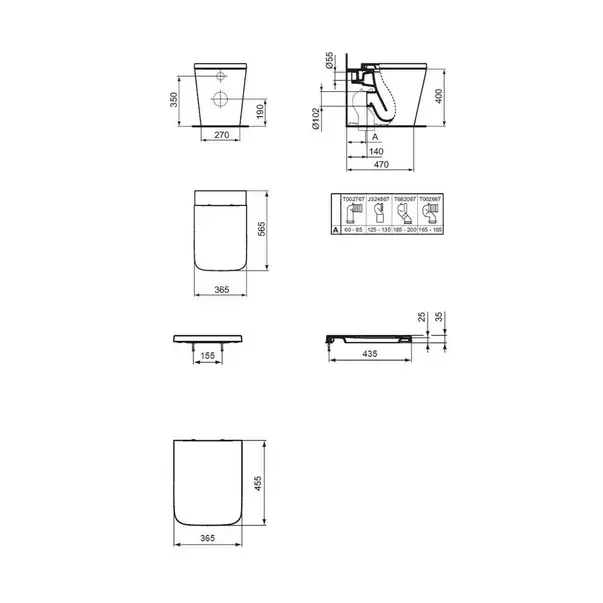 Vas WC pe pardoseala Ideal Standard Atelier Blend Cube BTW alb lucios [13]