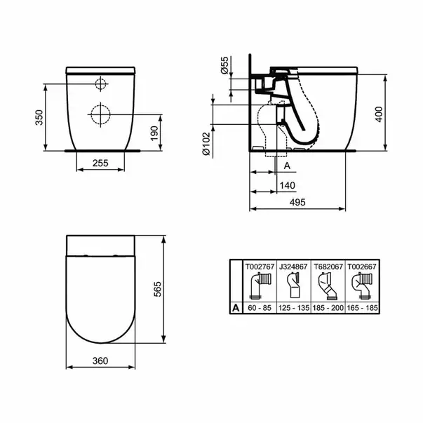 Vas WC pe pardoseala Ideal Standard Atelier Blend Curve BTW alb lucios [12]