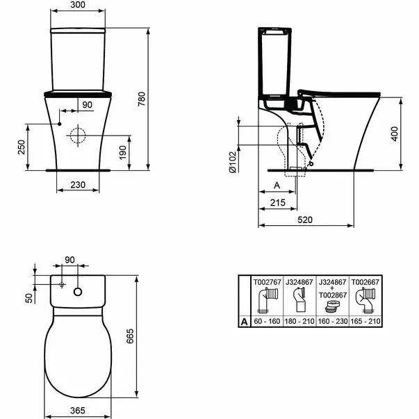 Vas wc pe pardoseala Ideal Standard Connect Air AquaBlade pentru rezervor asezat [3]