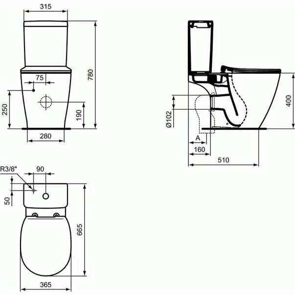 Vas wc pe pardoseala Ideal Standard Connect Aquablade [3]