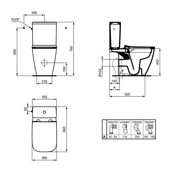 Vas WC pe pardoseala Ideal Standard i.life B gri lucios rimless [3]