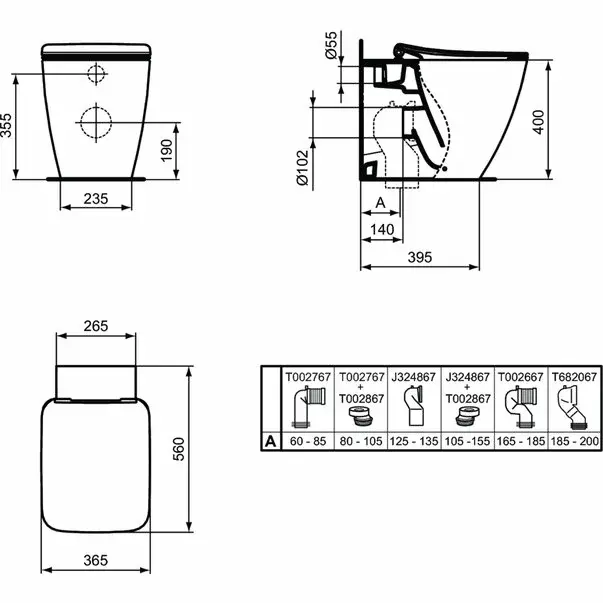 Vas wc pe pardoseala Ideal Standard Strada II AquaBlade BackToWall [5]