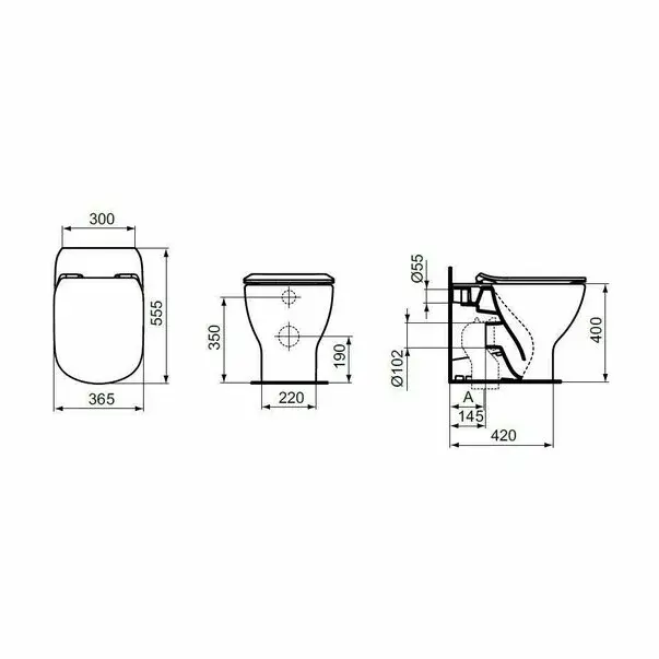 Vas wc pe pardoseala Ideal Standard Tesi AquaBlade BTW pentru rezervor ingropat [3]