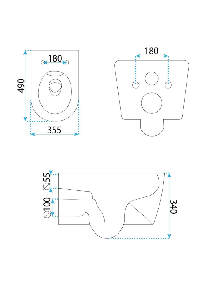 Vas WC Rea Gustavo Rimless alb [9]