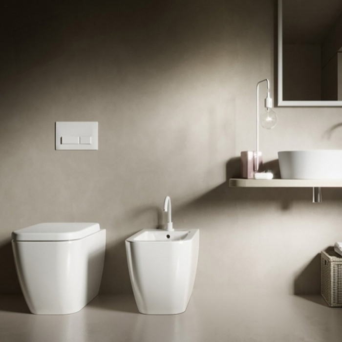 Vas WC stativ, Hatria, Bianca, back-to-wall, 36 x 52 cm, alb [3]