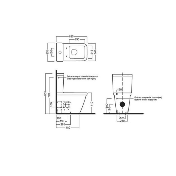 Vas WC stativ, Hatria, Erika Pro Q, back-to-wall, monobloc, alb [2]