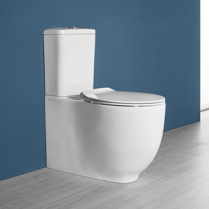 Vas WC stativ, Hatria, Le Fiabe, back-to-wall, pure rim, alb [3]