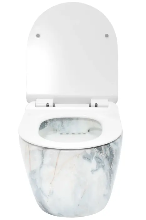 Vas WC suspendabil Carlos Slim Granit Shiny Alb cu model, Rea [4]