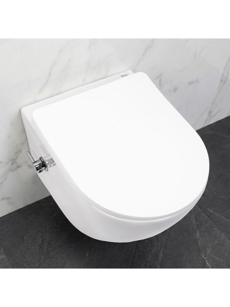 Vas WC suspendabil REA Carlo Lux Rimless cu funcție bideu alb [8]