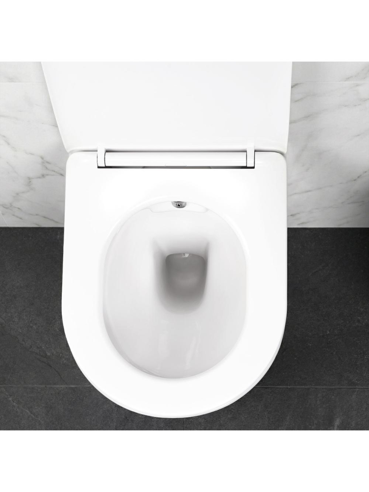 Vas WC suspendabil REA Carlo Lux Rimless cu funcție bideu alb [4]