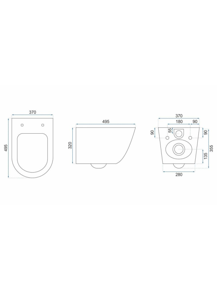 Vas WC suspendabil REA Carlo Lux Rimless cu funcție bideu alb [10]