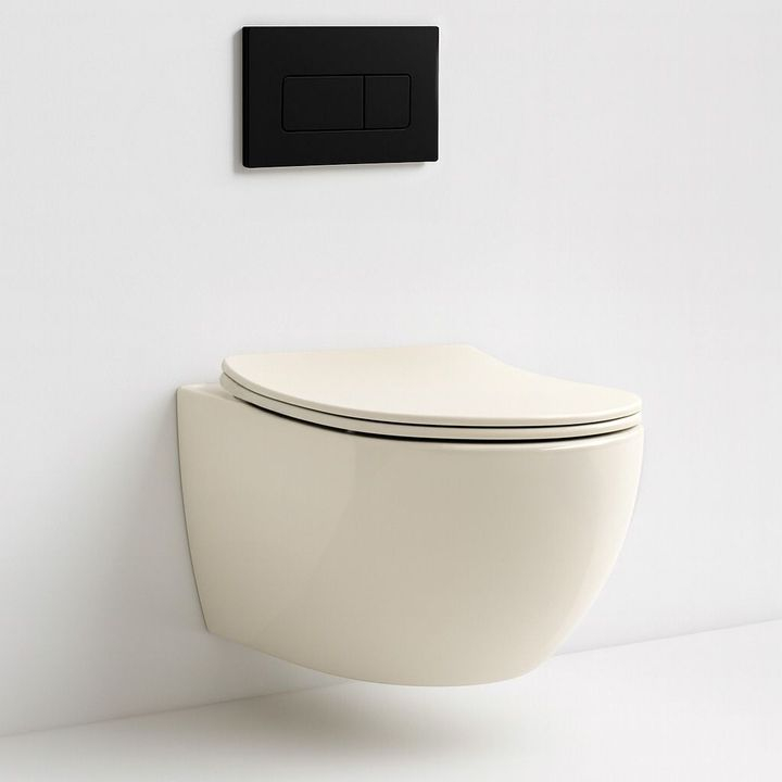 Vas WC suspendabil REA Carlo Mini Rimless Ecru [6]