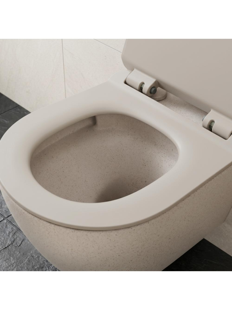 Vas WC suspendabil REA Carlo Mini Tornado finisaj mat bej imitatie piatra 495x365x350 mm [8]