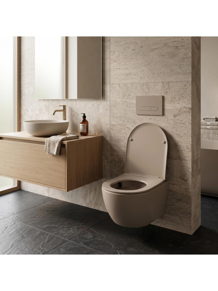 Vas WC suspendabil REA Carlo Mini Tornado Mocca Matt 495x365x350 mm [6]