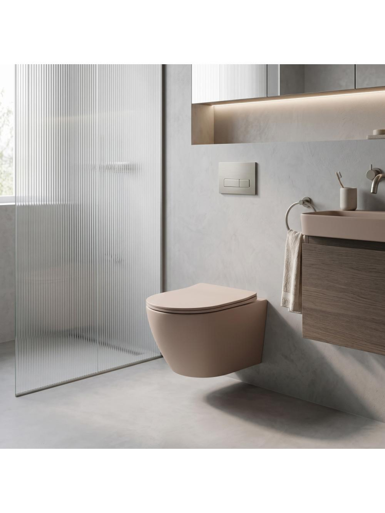 Vas WC suspendabil REA Carlo Mini Tornado Mocca Matt 495x365x350 mm [4]