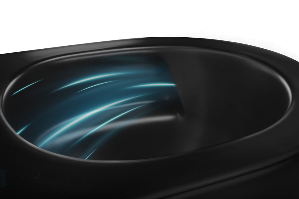 Vas WC suspendabil Rea Carlo Mini Tornado NF negru mat [5]