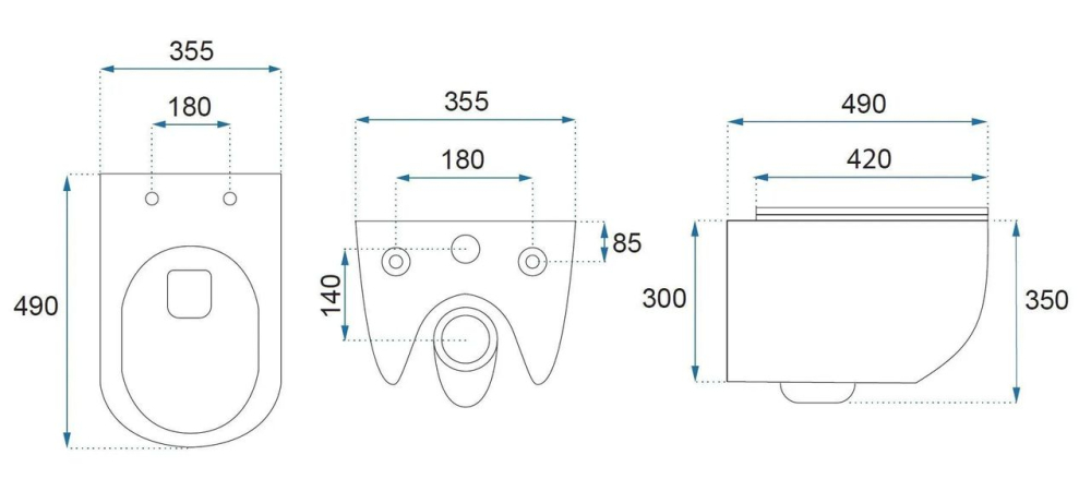 Vas WC suspendabil Rea Carlo Mini Tornado NF negru mat [7]