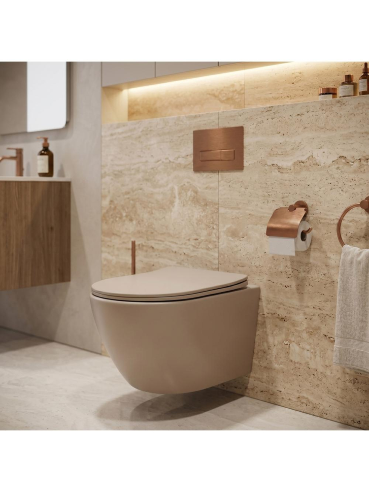 Vas WC suspendabil REA Focus Tornado bej mat 485x360x330 mm Rimless [2]