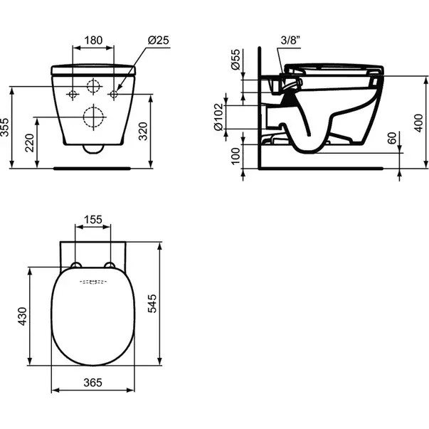 Vas wc suspendat cu functie de bideu Ideal Standard Connect [5]