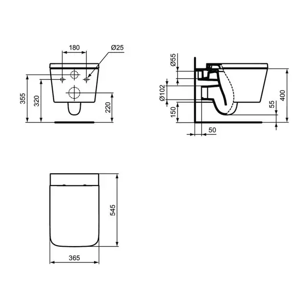 Vas WC suspendat Ideal Standard Atelier Blend Cube AquaBlade alb lucios [6]