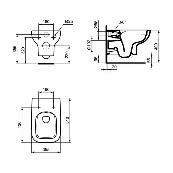 Vas wc suspendat Ideal Standard I.life A rimless alb [2]
