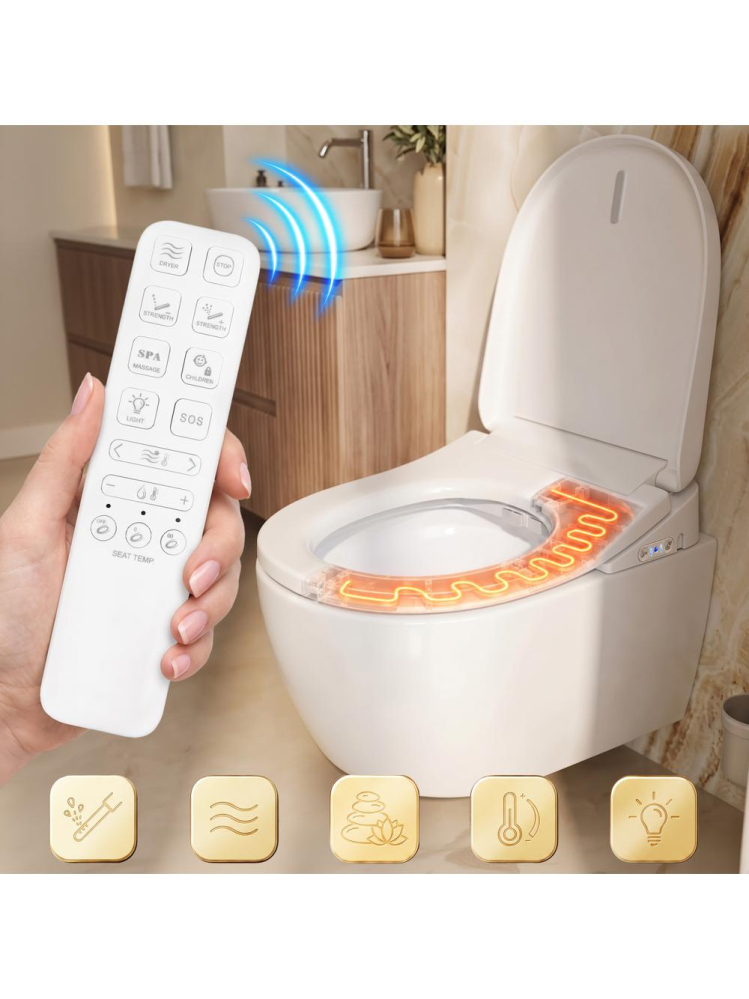Vas WC suspendat REA Carlo Smart Comfort Tornado alb lucios 495x365x350 mm [5]