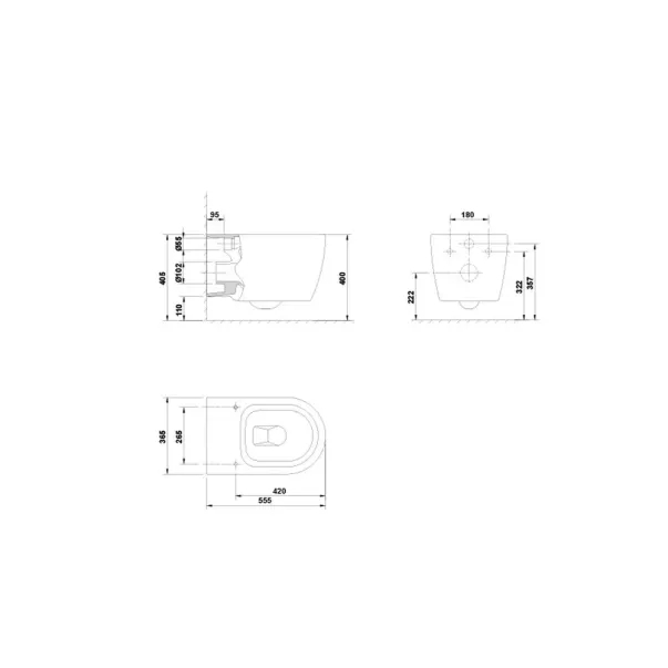 Vas wc suspendat rimless Gala Coral [3]