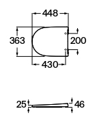 Vas WC suspendat Roca Ona Rimless cu capac inclus 36x53 cm evacuare orizontala negru mat [5]