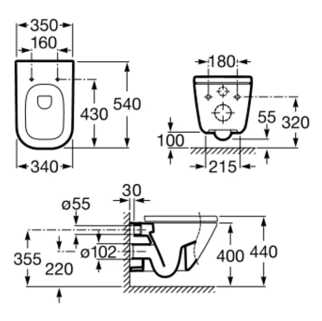 Vas WC suspendat Roca The Gap Square A346477000 [3]