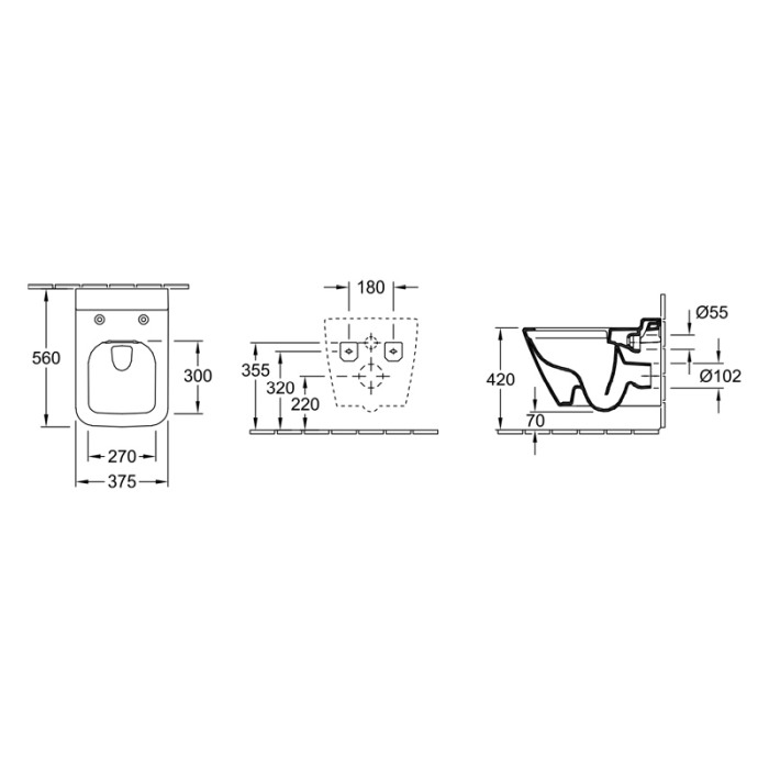Vas WC suspendat, Villeroy & Boch, Finion, alb [2]
