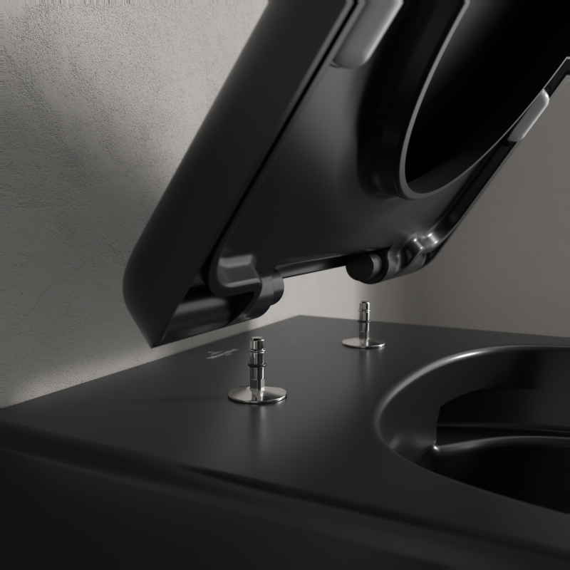 Vas WC suspendat Villeroy&Boch, Skyla CeramicPlus, TwistFlush, Combi-Pack, capac soft close, pure black [9]