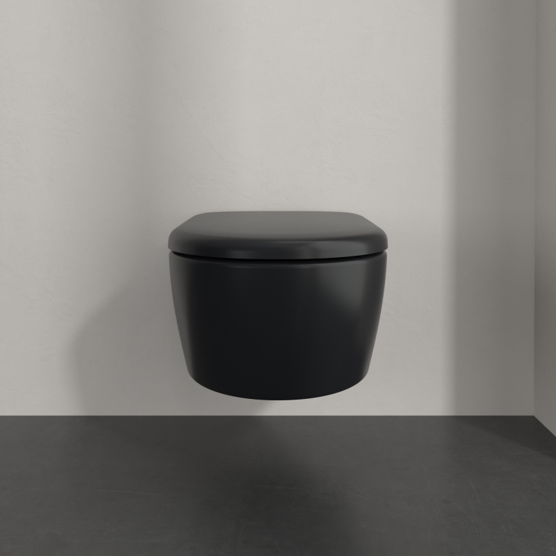 Vas WC suspendat Villeroy&Boch, Skyla CeramicPlus, TwistFlush, Combi-Pack, capac soft close, pure black [3]