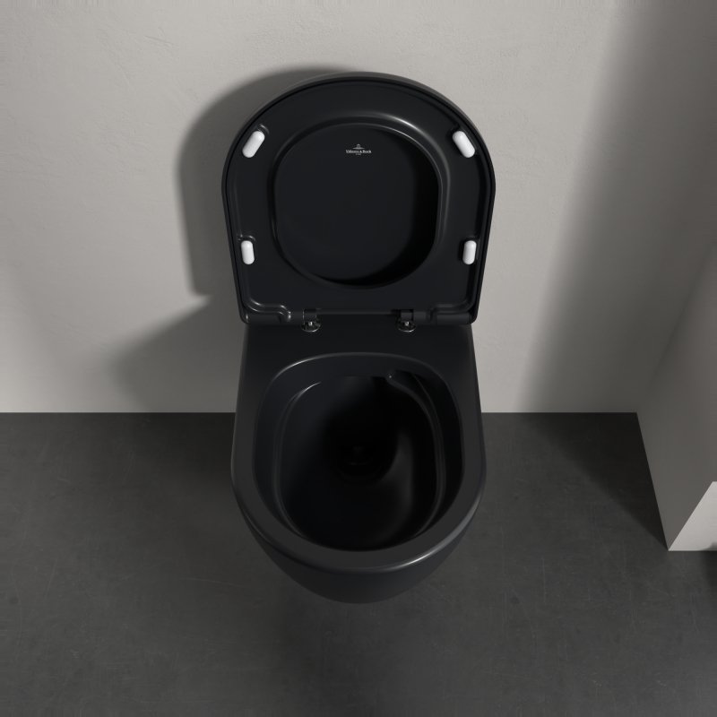 Vas WC suspendat Villeroy&Boch, Skyla CeramicPlus, TwistFlush, Combi-Pack, capac soft close, pure black [6]