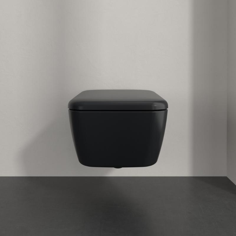 Vas WC suspendat Villeroy&Boch, Skyla CeramicPlus, TwistFlush, Combi-Pack, capac soft close, pure black [3]