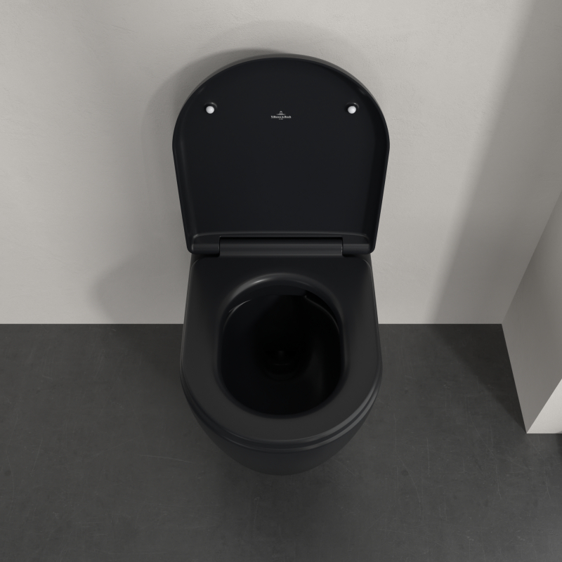 Vas WC suspendat Villeroy&Boch, Skyla CeramicPlus, TwistFlush, Combi-Pack, capac soft close, pure black [5]