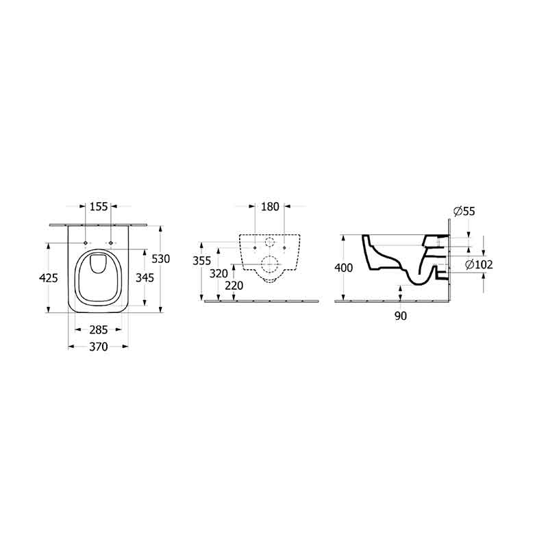 Vas WC suspendat Villeroy&Boch, Skyla TwistFlush, Combi-Pack, capac soft close, alb alpin [11]