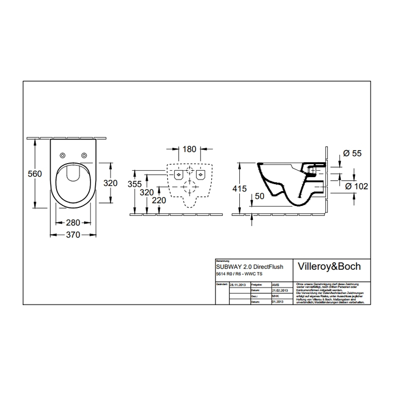 Vas WC suspendat Villeroy & Boch, Subway 2.0, Direct Flush, CeramicPlus, alb [2]
