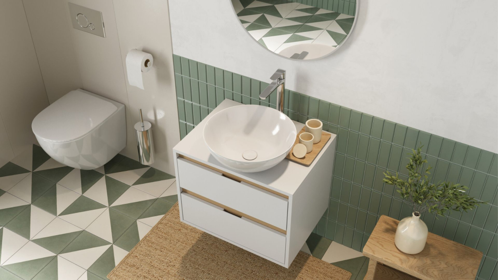 Dop clic-clac lavoar și bideu Excellent corp cupru periat capac ceramic alb mat [3]