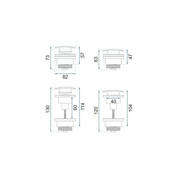 Ventil lavoar Click-Clack universal negru mat Rea [4]