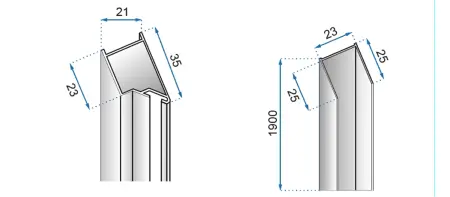 Adaptor de inchidere magnetica pentru usi Molier Crom 190cm, Rea [3]