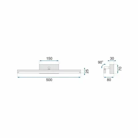 Aplica baie Rea 12w 50 cm negru APP373-1W [7]