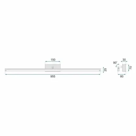 Aplica baie Rea 20w 100 cm alb APP376-1W [4]